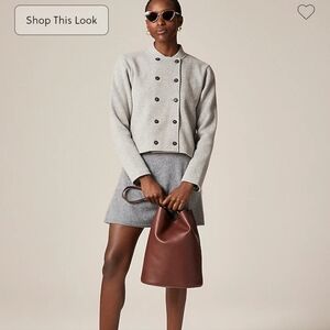 J Crew Double-breasted jacket in knit wool blend CN183 Size L NWT